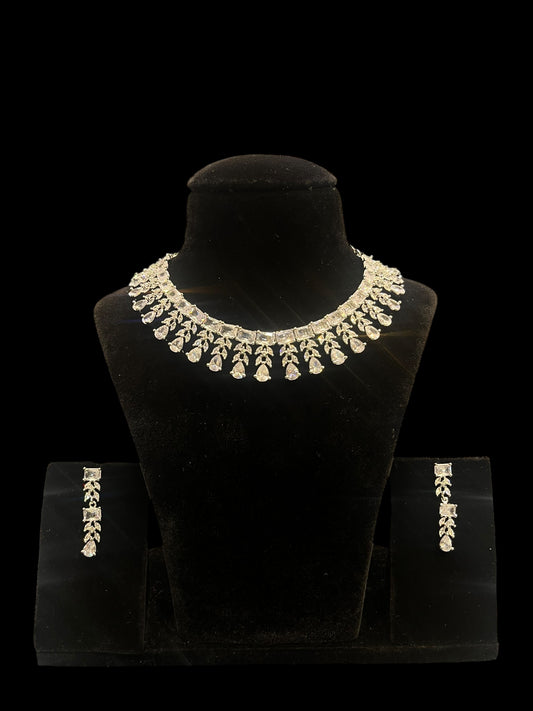 Elegant American Diamond Necklace Set (Design 3)