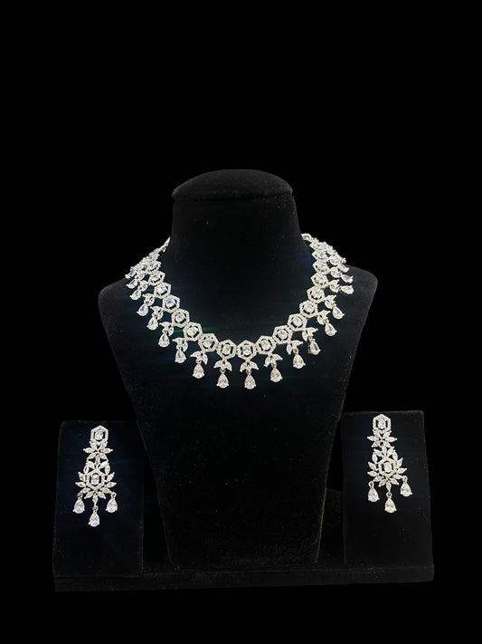 American Diamond Necklace Set (Design 11)