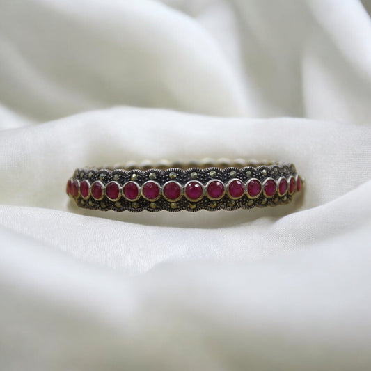 Ruby & Marcasite studded bracelet