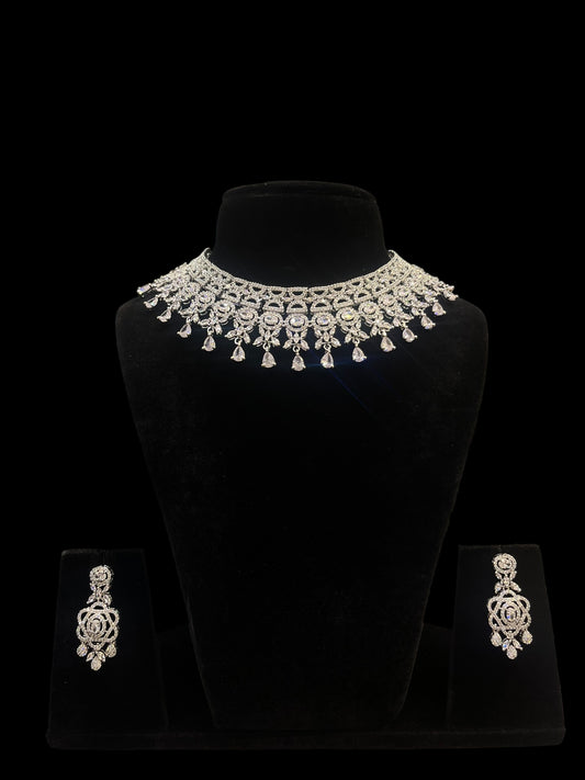 Royal American Diamond Necklace set (design 9)