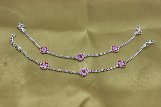 Flower kids anklet