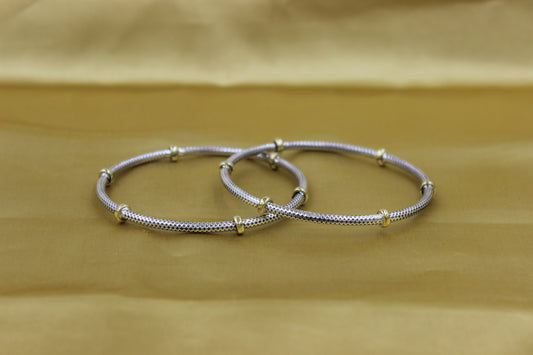 Plain Oxidized bangles with golden touch