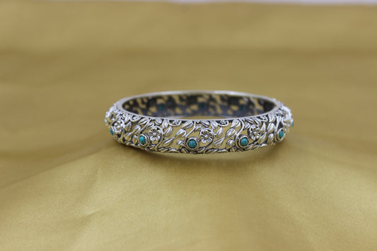 Elegant turquoise & Flower Design Kada