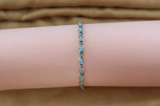 Firey Blue Opal Bracelet in 92.5 Silver