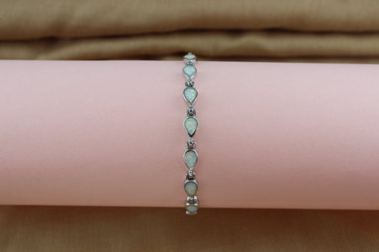 Rare White Opal Bracelet in 92.5 Silver