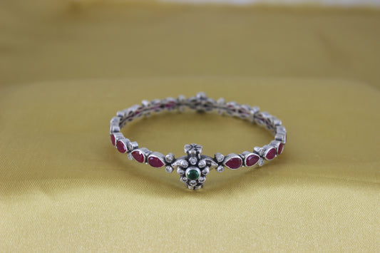 Evergreen Ruby & Green Kemp stone Bracelet